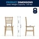 preview thumbnail 10 of 13, Set of 6 Children's Classic Resin Chiavari Chairs for All Occasions - 12"W x 12"D x 24.75"H