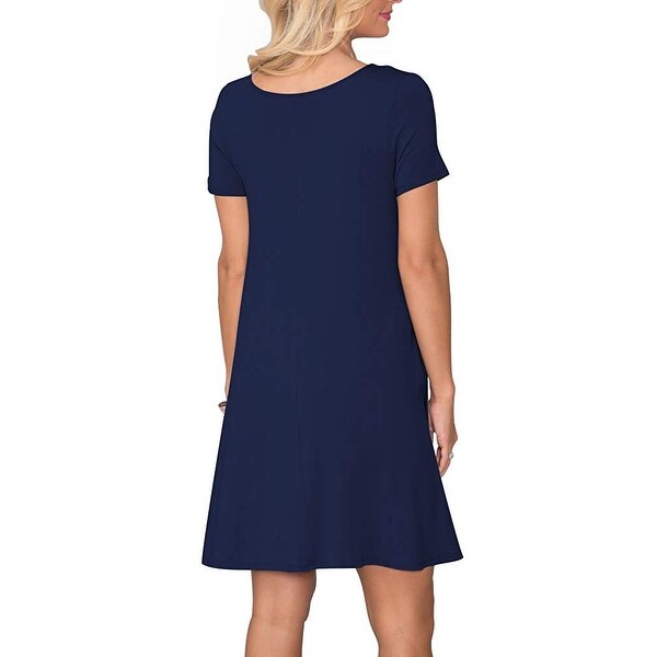 korsis women's summer casual t shirt dresses short sleeve swing dress with pockets