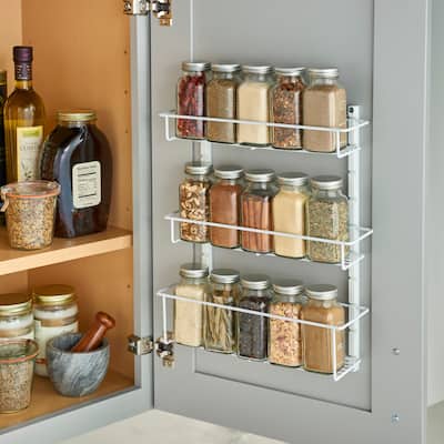 ClosetMaid White Wire Adjustable 3-Shelf Spice Rack Cabinet Organizer