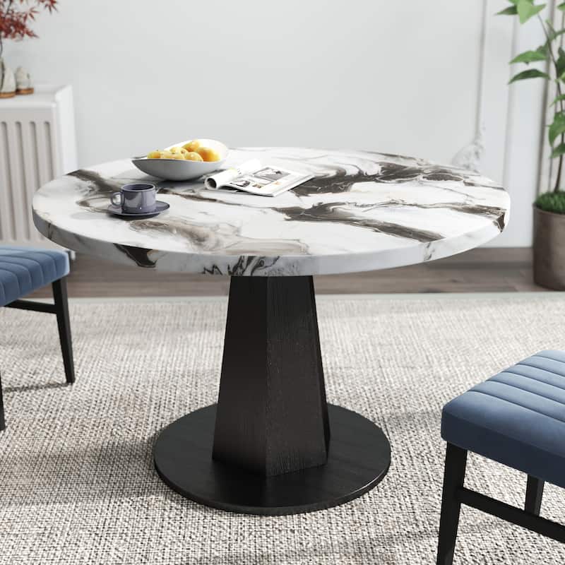 Roundhill Furniture Cavira 5-Piece Round Modern Dining Set