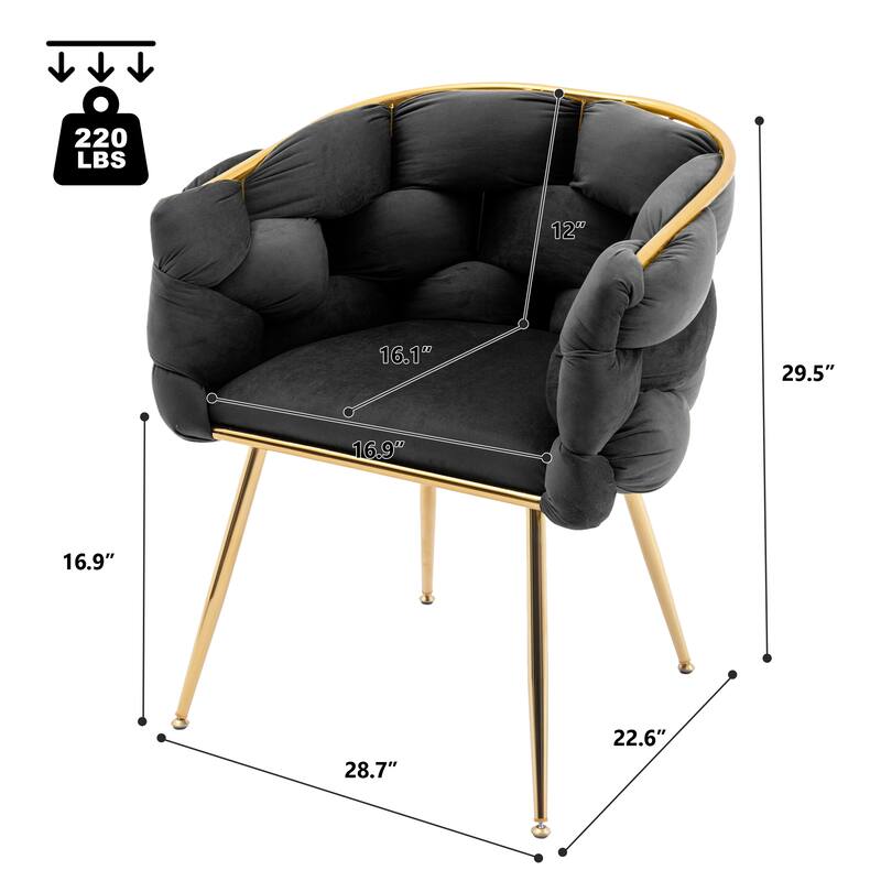 Modern Velvet Dining Chair with Metal Legs