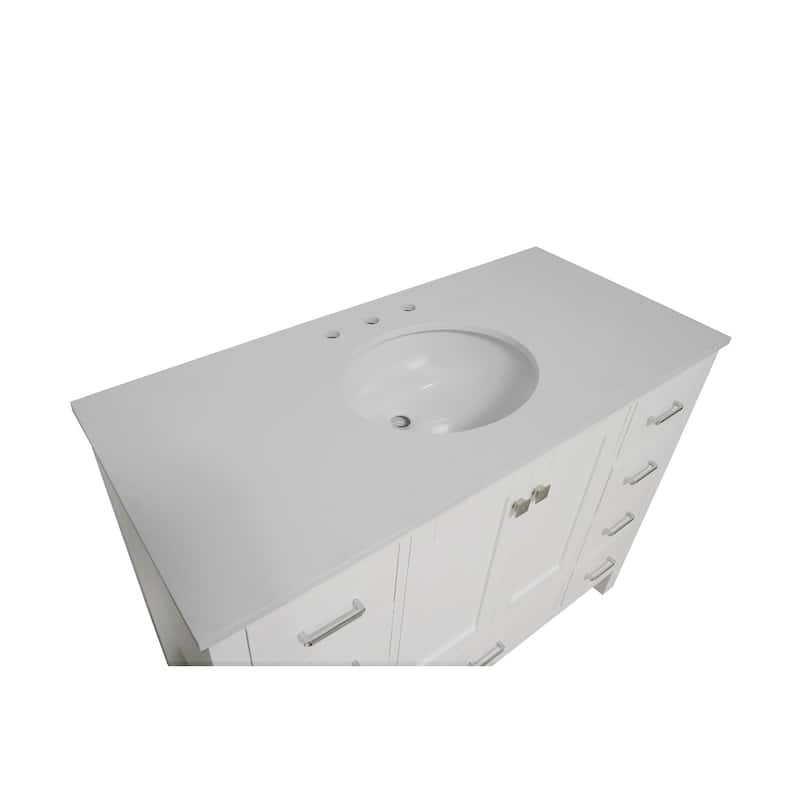 KitchenBathCollection Horizon 48" Bathroom Vanity with Engineered White Top