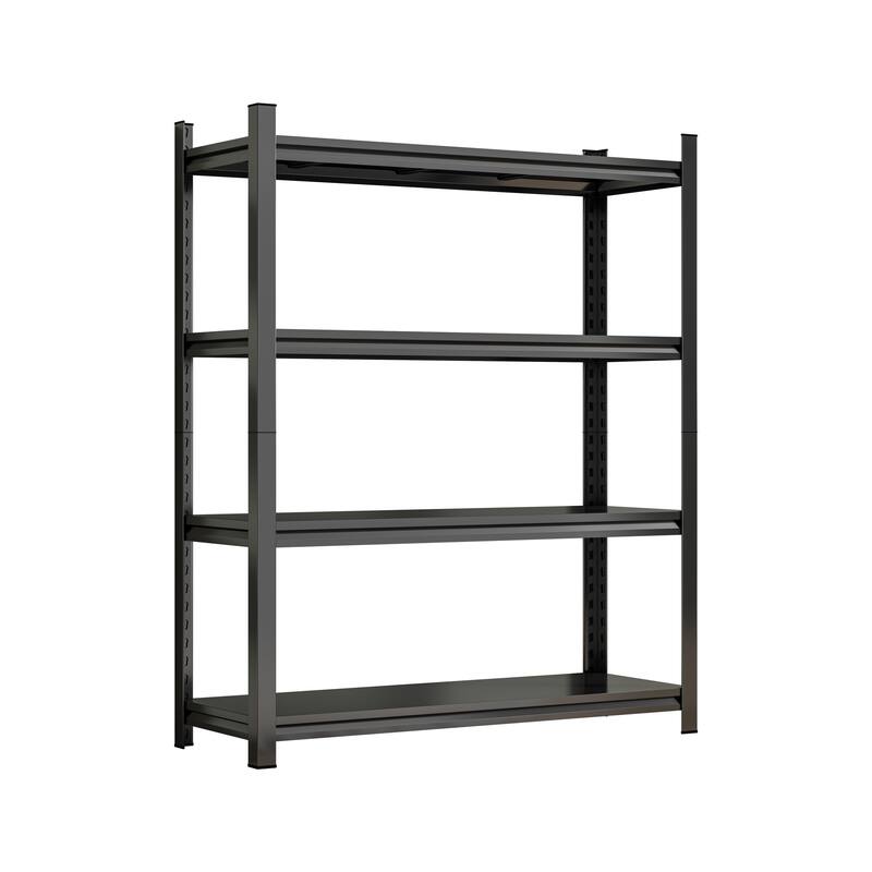 4-Tier Height-Adjustable Metal Storage Rack, Vertical Organizer, 63" H × 45.27" W × 17.7" D, Black, Assembly Required - Black