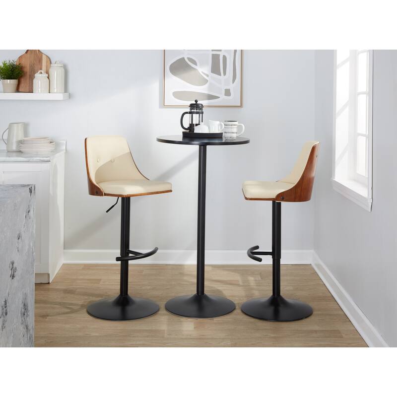 Carson Carrington Oscar Adjustable Bar Stool with Rounded T Footrest (Set of 2)
