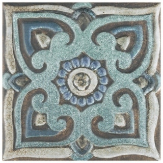 Merola Tile Mandala Decor Mix 7.86" x 7.86" Ceramic Wall Tile