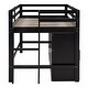 preview thumbnail 15 of 43, Elegant design Twin Size Loft Bed with 4 Drawers, Underneath Cabinet and Shelves, Space-saving, Solid Construction, Espresso
