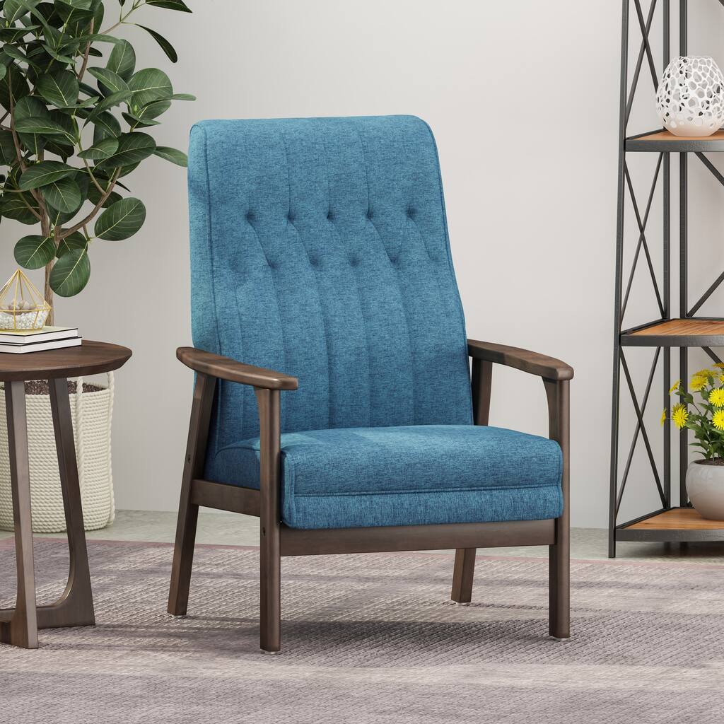 25.75" High Back Button Tufted Accent Chair