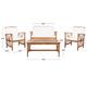 SAFAVIEH Outdoor Fontana 4-piece Acacia Wood Patio Conversation Set