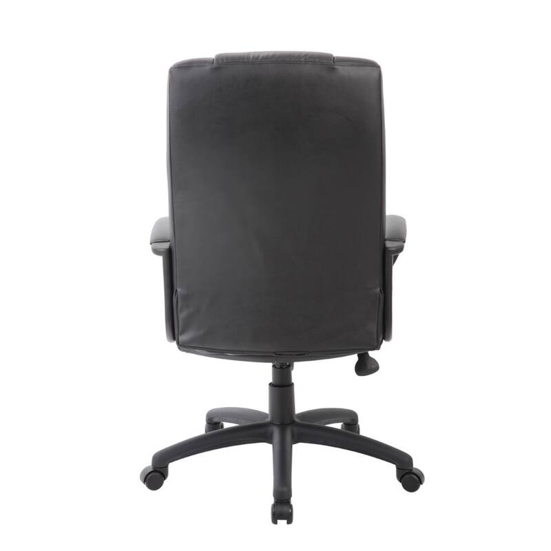 Ruia Executive High Back Office Chair, Black Soft Vinyl, Lumbar Support