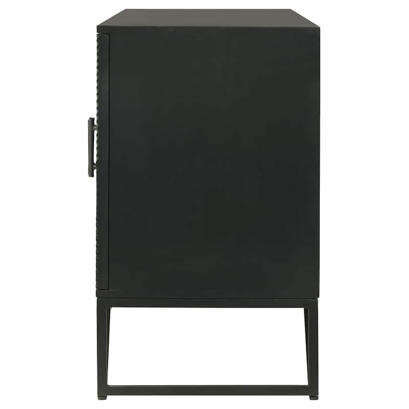 Riddell Wood Reeding Accent Cabinet Matte Black