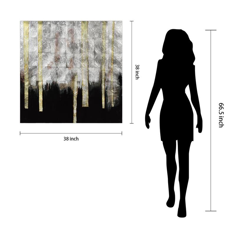 Treeline Abstract Wall Art Printed on Tempered Glass & Silver Leaf