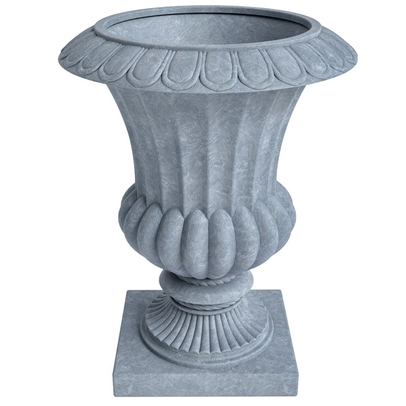 LeisureMod Lotus 28" Elegant Urn Planter - Modern Fiberstone & MgO Clay - Large Indoor/Outdoor Decorative Pot with Drainage
