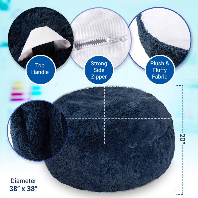 Cheer Collection Shaggy Bean Bag and Stuffed Animal Storage Case