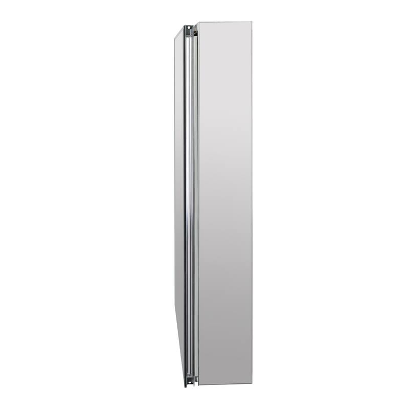 Utopia Alley Frameless 24inch x 30inch Rustproof Medicine Cabinet, Mirrored Sides, Recess Or Surface Mount, Silver