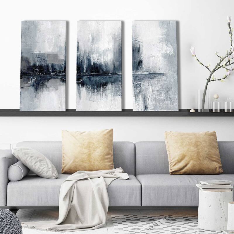 "Indigo Harbor Lights" by Nan 2 3 Piece Set on Canvas
