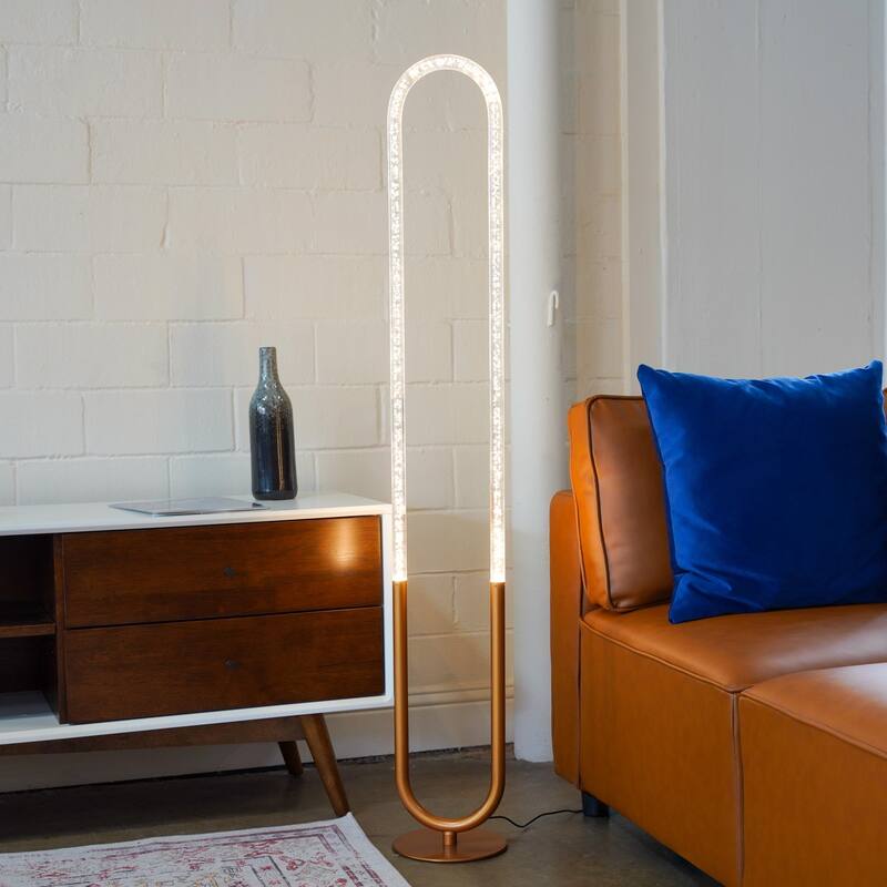 Contemporary Floor Lamp, LED Standing Light for Living Room Centerpiece, Bedroom & Office Lighting, LED Floor Lamp 110-120V - Bronze