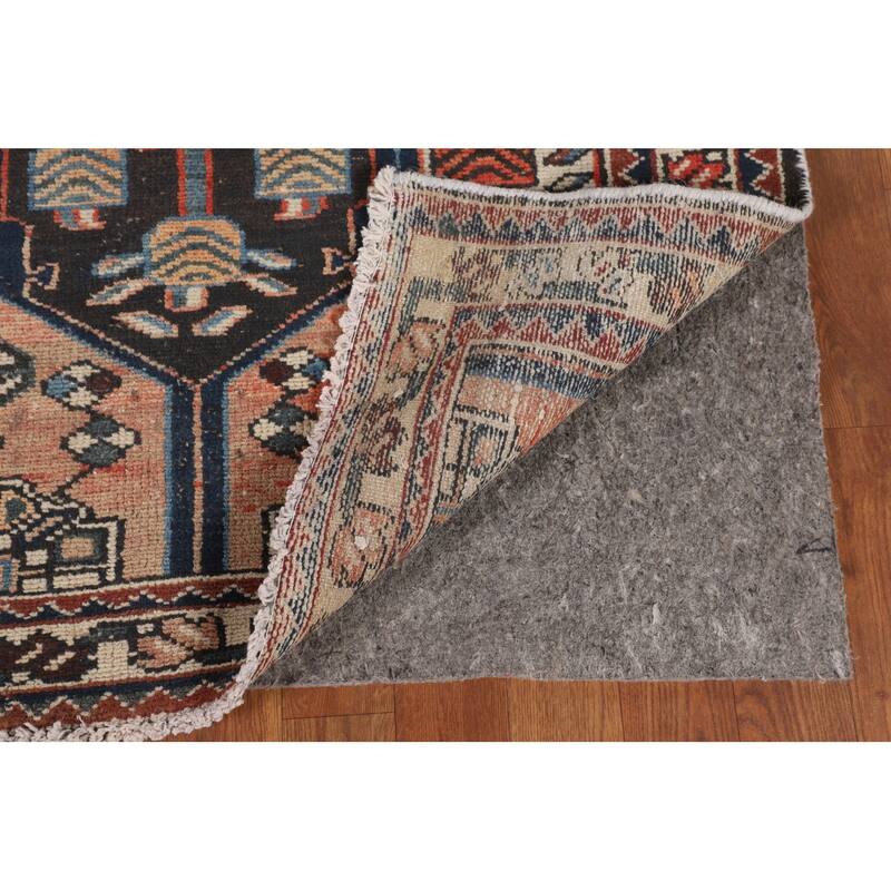 Tribal Orange Hamedan Persian Vintage Runner Rug Handmade Wool Carpet - 3'3" x 9'4"