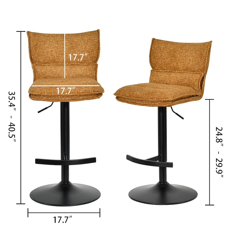 Swivel Adjustable Height with Armless Bar Stools