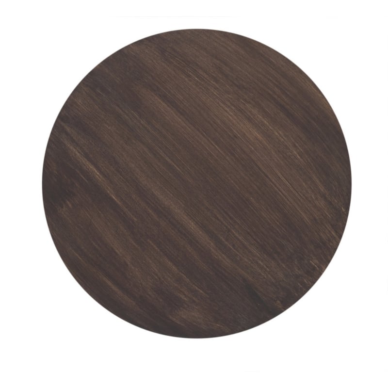 Brown Solid Wood Drum End Table with Natural Finish Handcrafted 16 Inch - 12” x 12” x 16” (D x W x H)