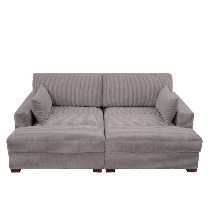 84" Corduroy Modular Sectional Sofa Couch for Living Room - 84" W