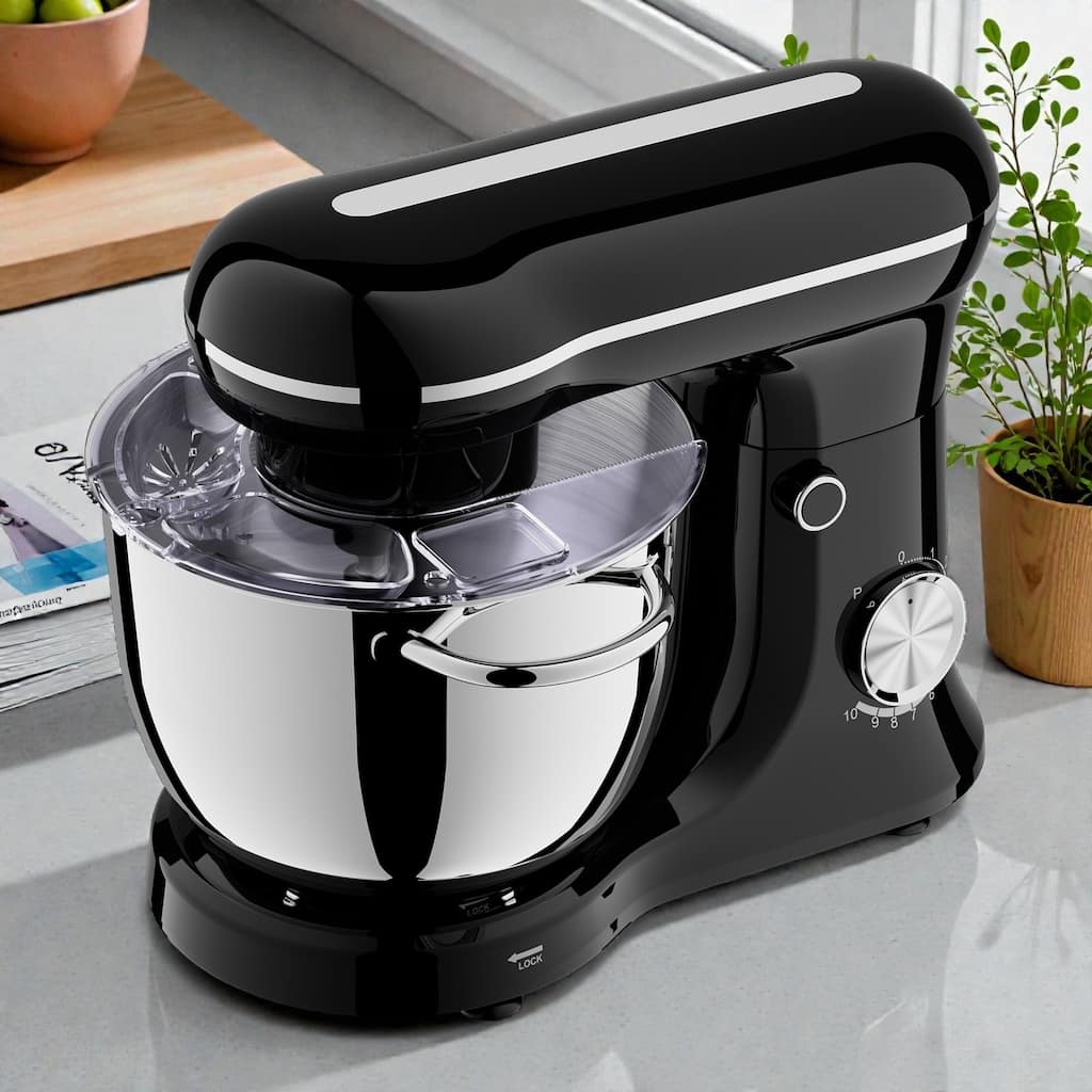 5L Electric Stand Mixer, 10 Speed Kitchen Food Mixer with Stainless Steel Bowl, Dough Hook Whisk Beater