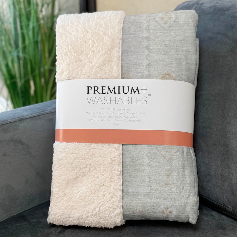 Premium Machine Washable ASB177 Boho Tribal Sherpa Throw Blanket