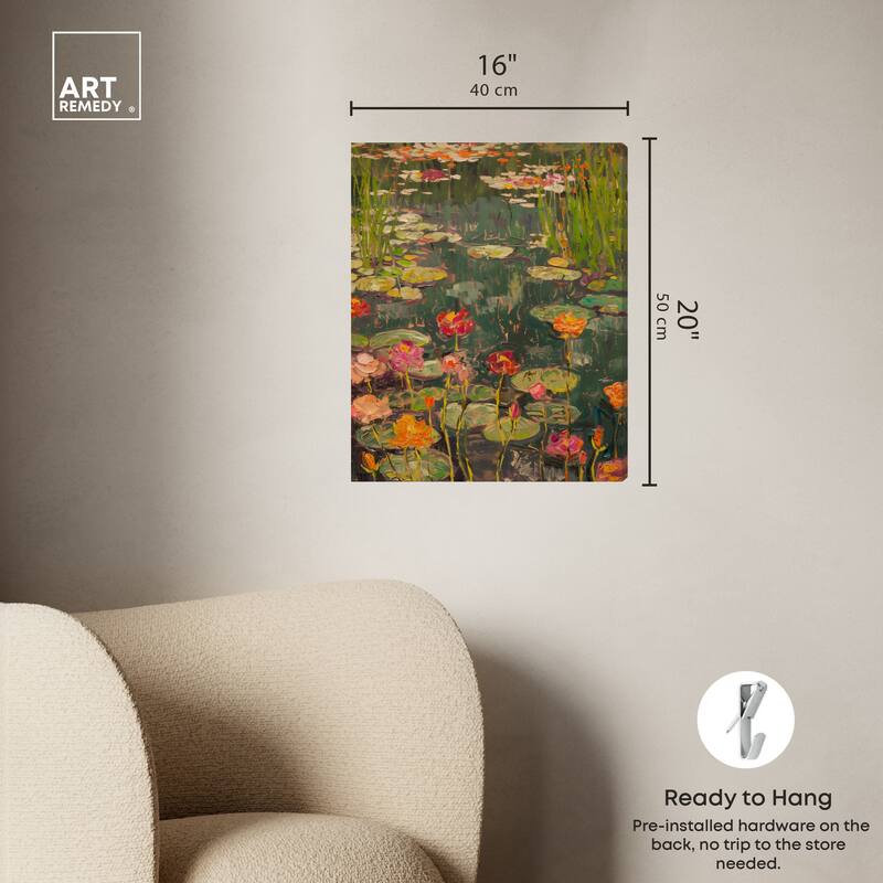 Art Remedy Afternoon Visit Gallery Wrapped Impressionism 1 Piece Canvas Wall Art /Monet And Van Gogh Inspired Art