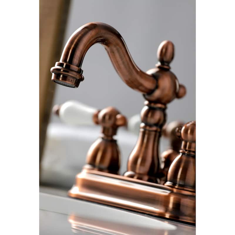 Heritage Two-Handle 3-Hole Deck Mount 4 in. Centerset Bathroom Faucet