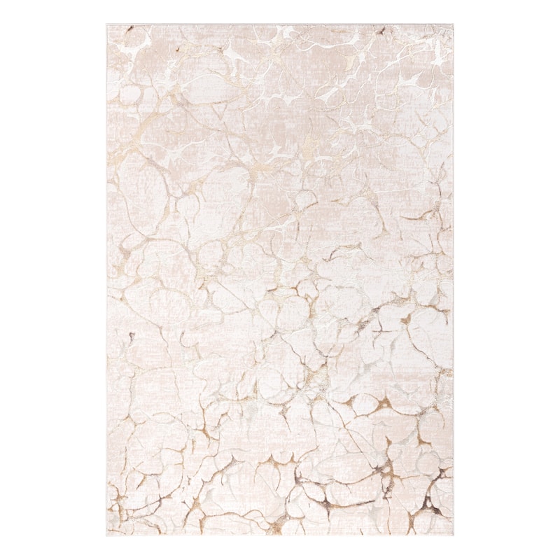 Liam Transitional Beige and Mustard Abstract Rug