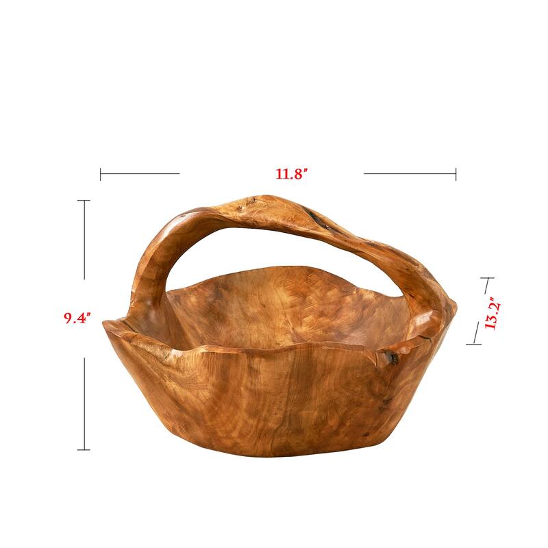 Greenage Cedar Basket with Handle,Perfect for Fruit Display