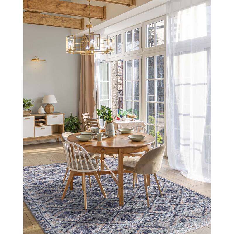 ECARPETGALLERY Hand-knotted Tangier Light Blue Wool Rug - 5'4 x 7'8