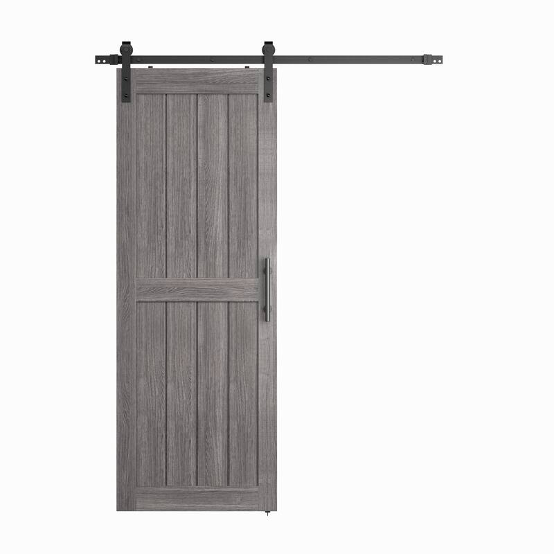 Sanding 30in./32in./36in./42in./48in.x 84in.MDF Barn Door With Sliding Hardware Kit ,Covered with Water-Proof PVC Surface