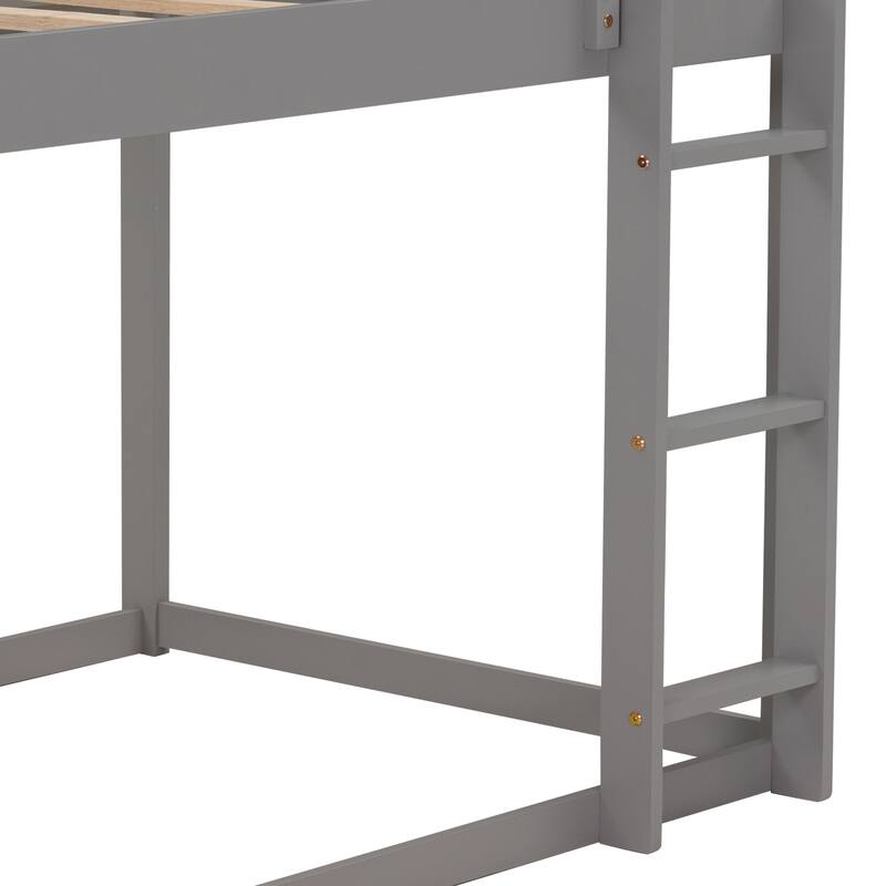 Fun Twin Over Twin Bunk Bed with Slide and Ladder, House-Shaped Design for Kids