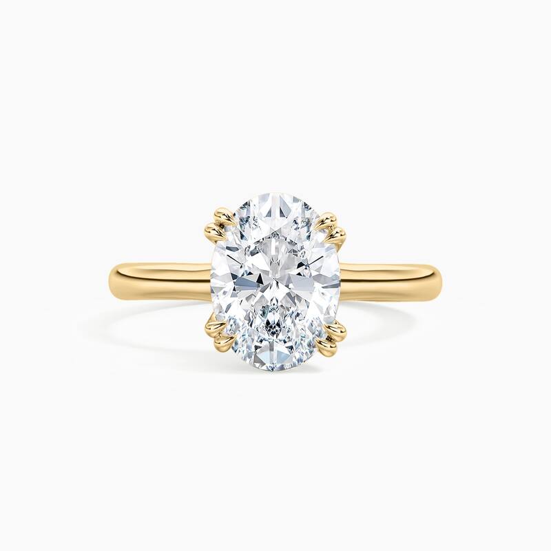 Auriya 14K Gold Lab Grown Diamond Oval Twisted Double Prong Solitaire Engagement Ring 1.00 - 5.00ct. tw. (F-G, VS) - 4.00 carats - 5.5 - Yellow