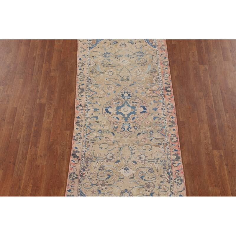 Sarouk Persian Vintage Runner Rug Hand-Knotted Wool Carpet - 3'1" x 8'11"