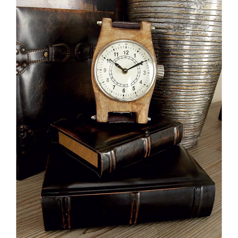 Brown Wooden Faux Storage Book Decorative Box with Faux Leather Detailing (Set of 3)