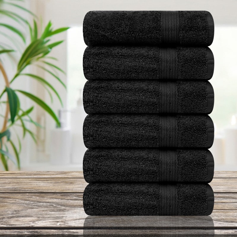 Superior Cotton 600 GSM Hand Towels 18x28 Inch by Ample Decor - 6 Pcs