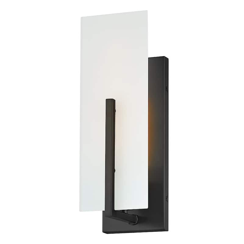 Lark 85640 Roman 1 Light 14" Tall Bathroom Sconce with White Etched