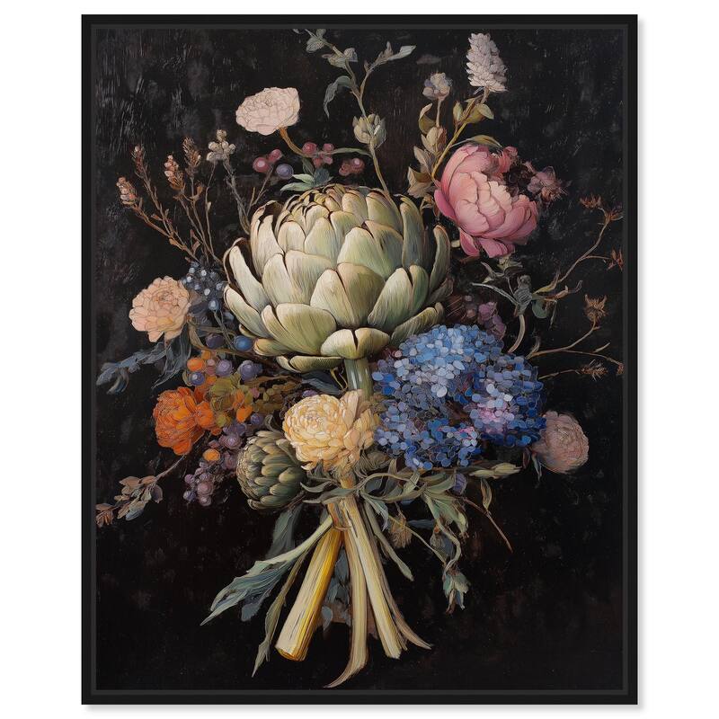 Moody Artichoke II Canvas by Art Remedy - 20" x 24" - Black