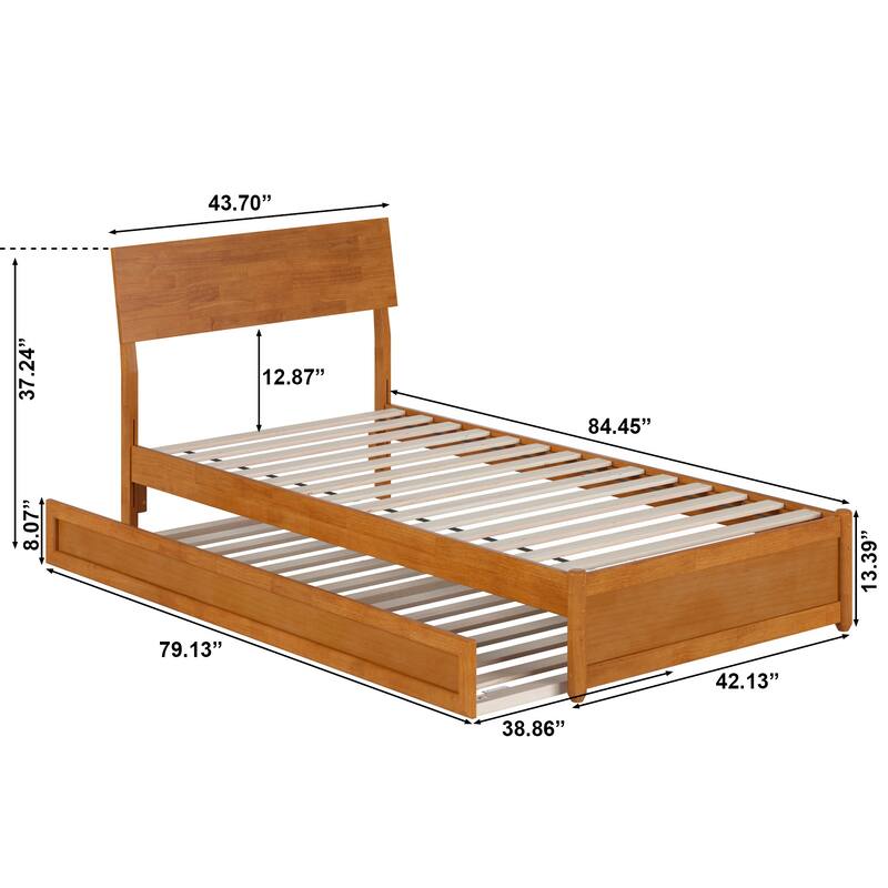 Norla Wood Platform Bed with Trundle