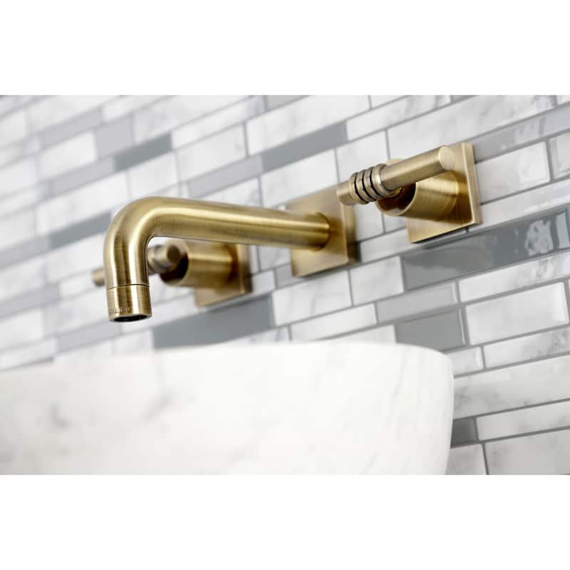 Kingston Brass Milano Two-Handle 3-Hole Wall Mount Bathroom Faucet
