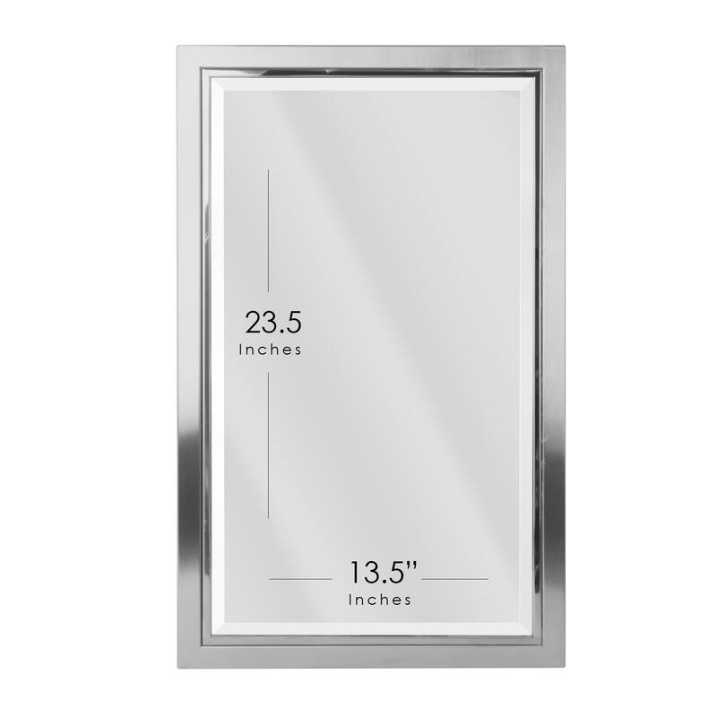 Brushed Nickel & Silver Chrome Recessed Wall Medicine Mirror 16 x 26 On Sale Bed