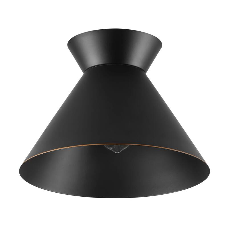Globe Electric 91010462 12" Wide Flush Mount Ceiling Fixture with - Matte Black