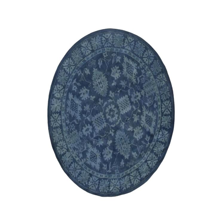 Hand-tufted Wool Blue Traditional Oriental Overdyed Rug - 4' x 6'