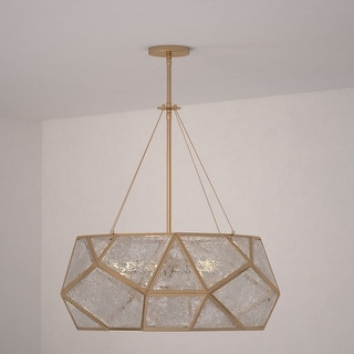 Euclid Mercury Glass/ Brass Mid-Century Modern Pendant Light