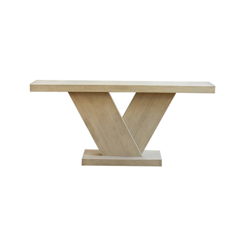 66" Modern X-Leg Console Table with Solid Wood Veneer