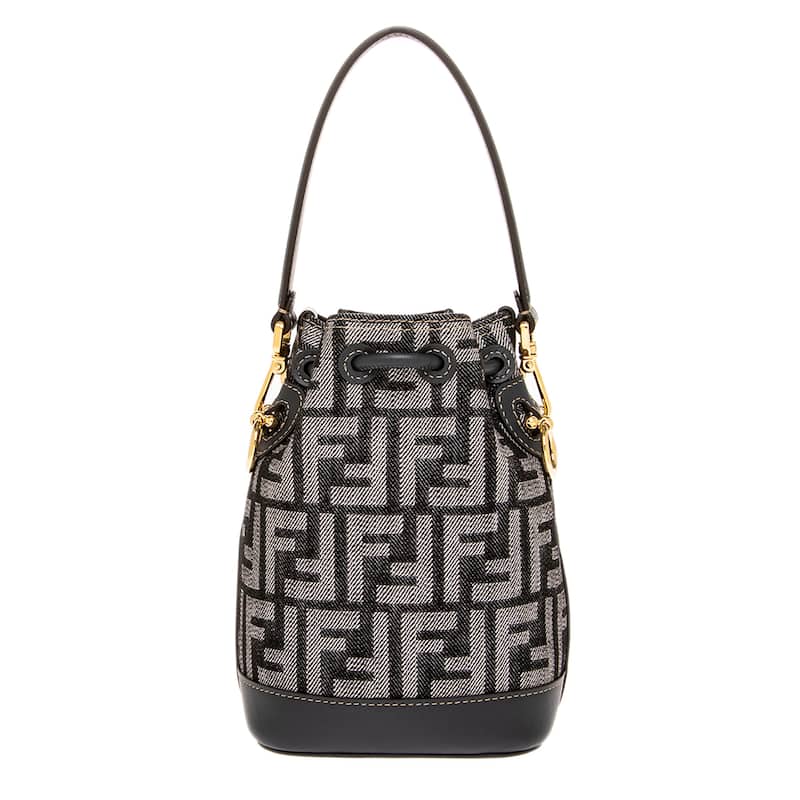Fendi Mon Tresor Mini Bag in Denim-effect Fabric and Leather