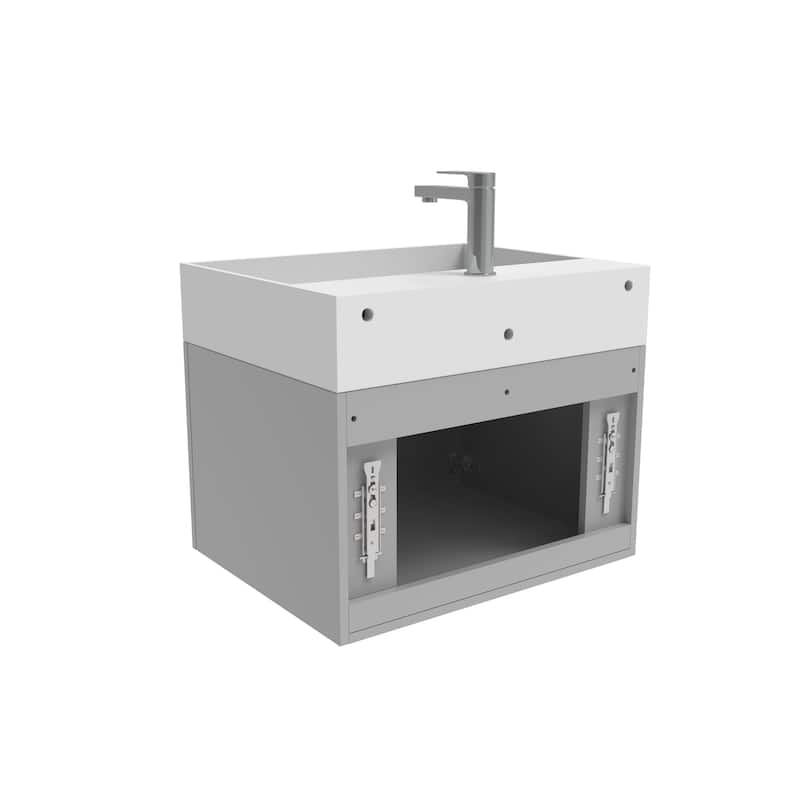 Amazon 24" Wall Mounted Bathroom Vanity Set w/ White Top