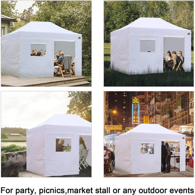 Aeocia Full Zippered Walls for 10x15 Easy Pop Up Canopy Tent 4 Sidewalls ONLY