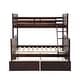 preview thumbnail 31 of 56, Twin Over Full Wood Bunk Bed with Storage Drawers and Ladder Espresso